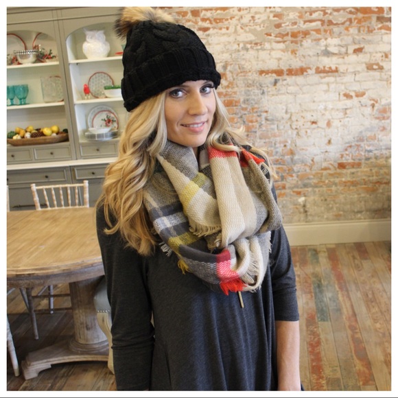 Infinity Raine Accessories - Plaids fringe infinity scarf